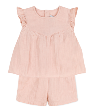 gauze sleeveless top & short set