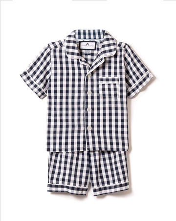 baby gingham short set navy