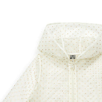 girls raincoat gold dots