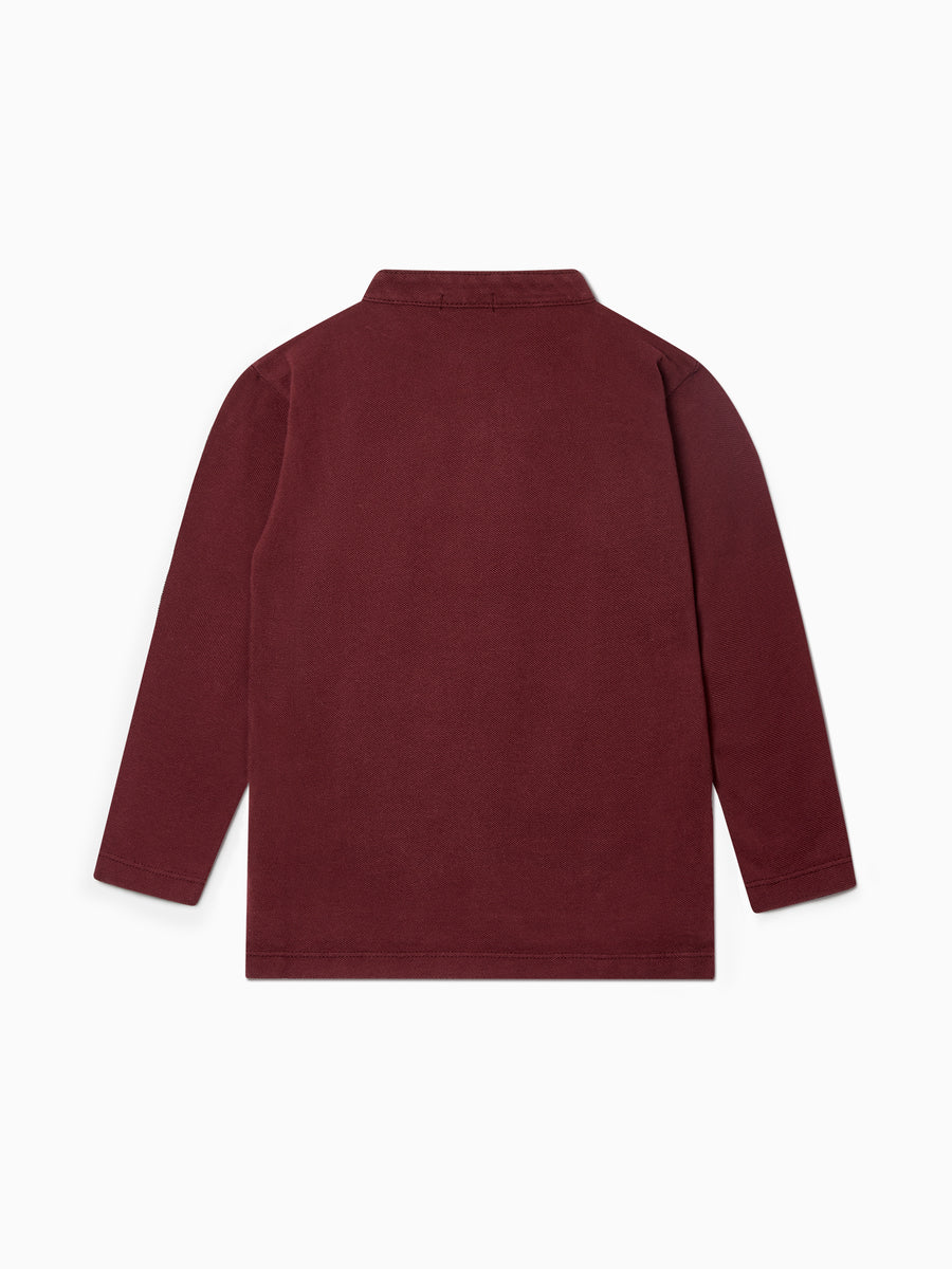 alcomo ls polo shirt burgundy