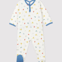 tintin back snap animal print footie