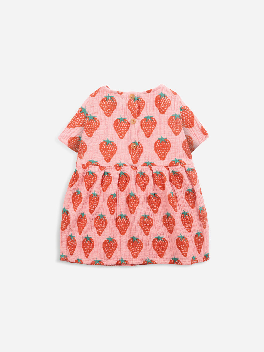 strawberry all over woven dress
