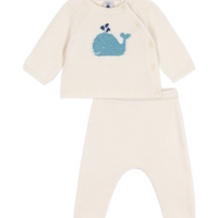 whale knit sweater & pant set