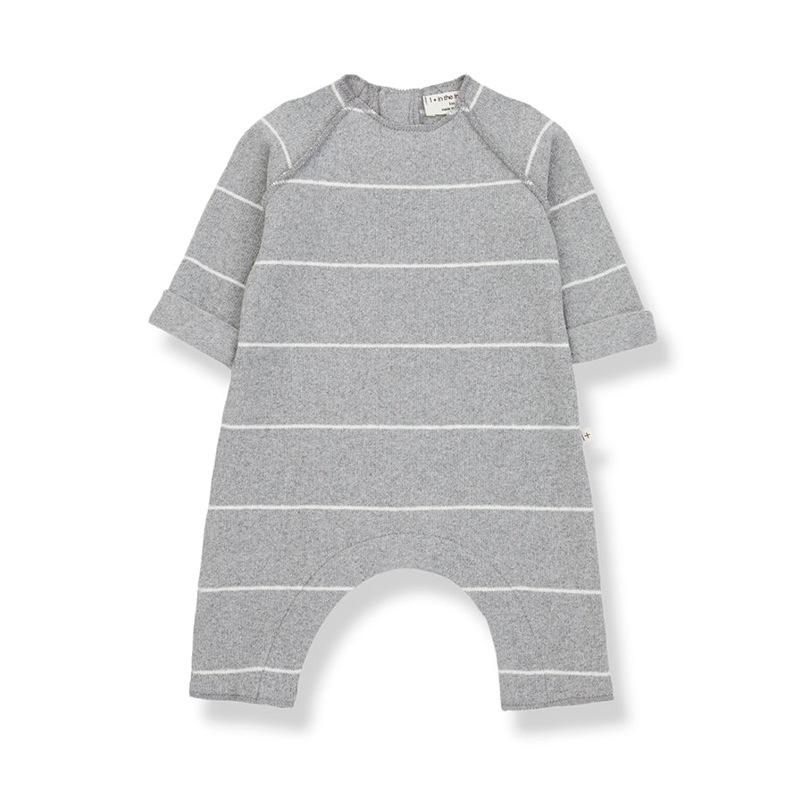 laurent newborn jumpsuit grey stripe
