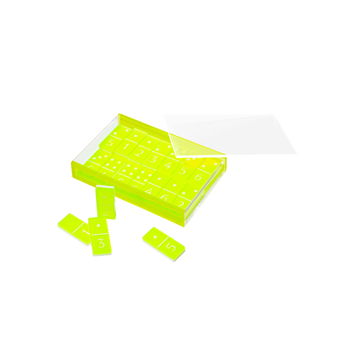lucite dominoes neon