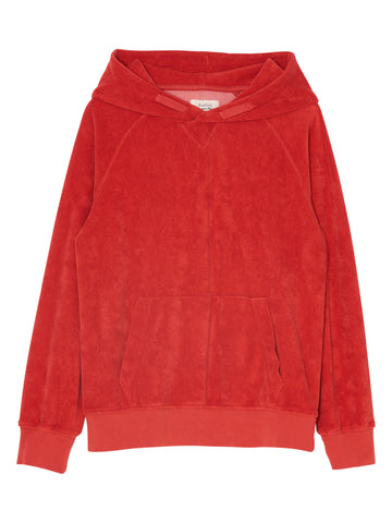 bouclette hoody sweatshirt brick