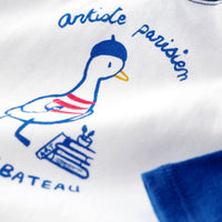 tarko ls contrast sleeves tee with graphic