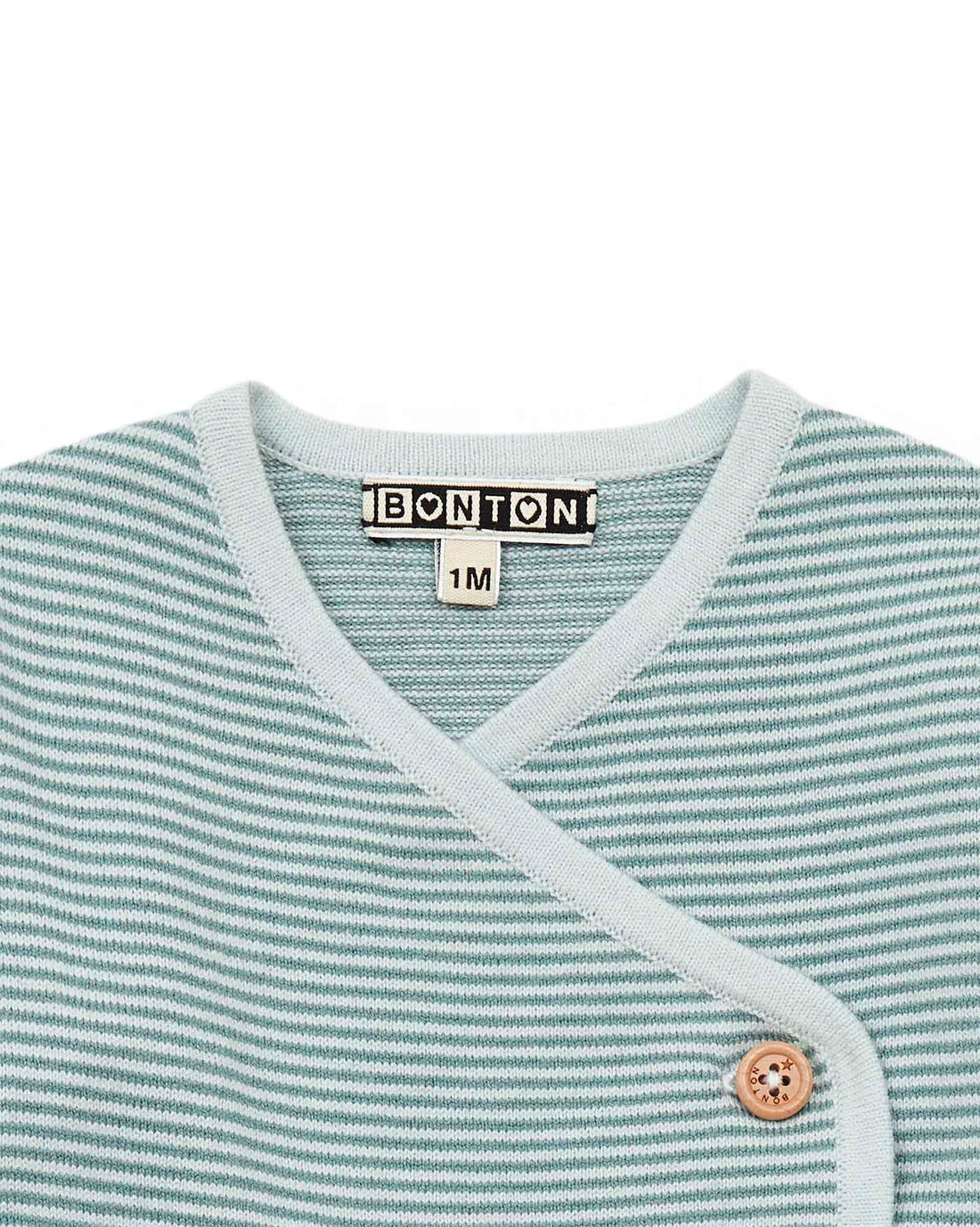 baby fine striped newborn set bleu