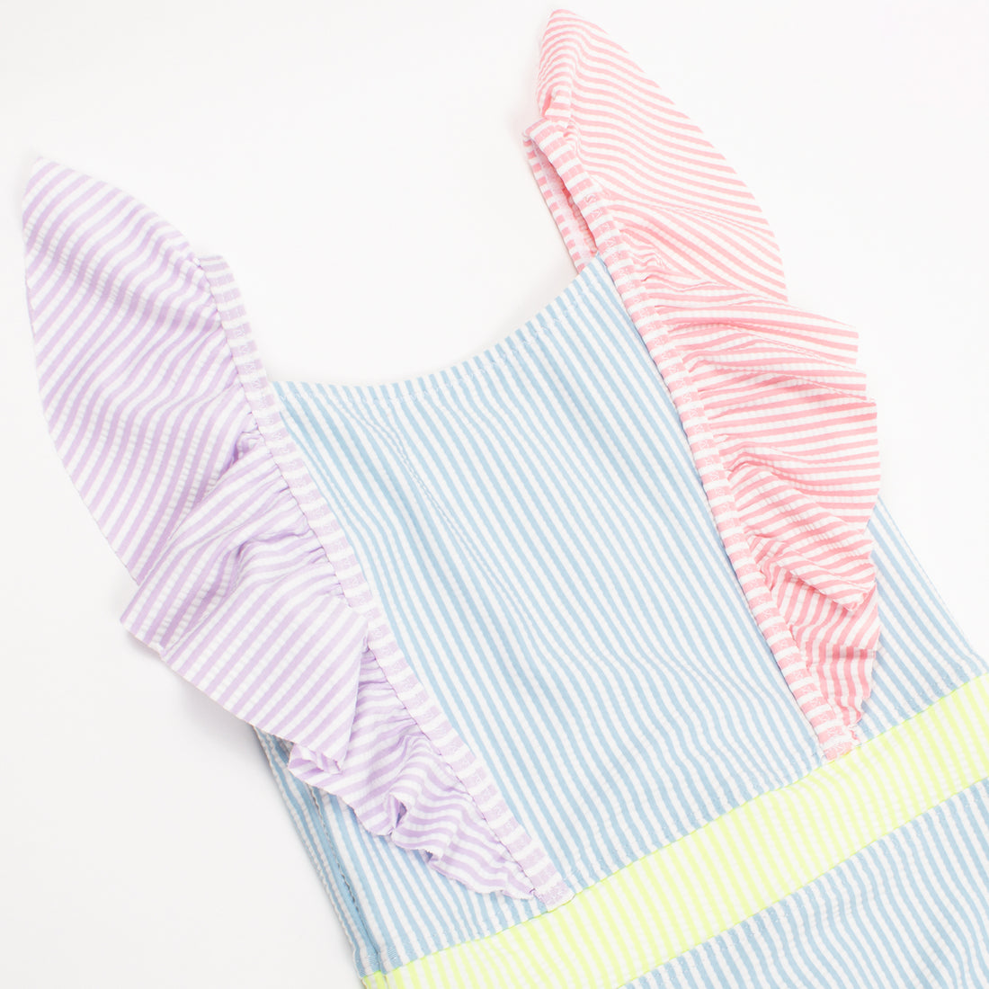 seersucker ruffle swimsuit