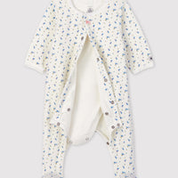 velour footie w/inner attached bodysuit
