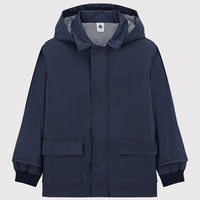 hooded rain jacket navy
