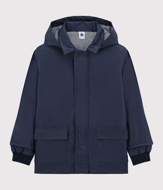 hooded rain jacket navy