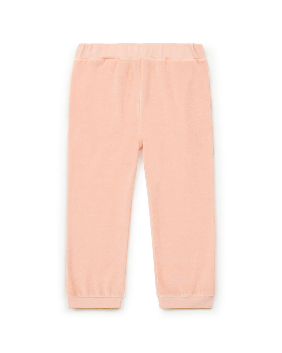 girls velvet logo pant