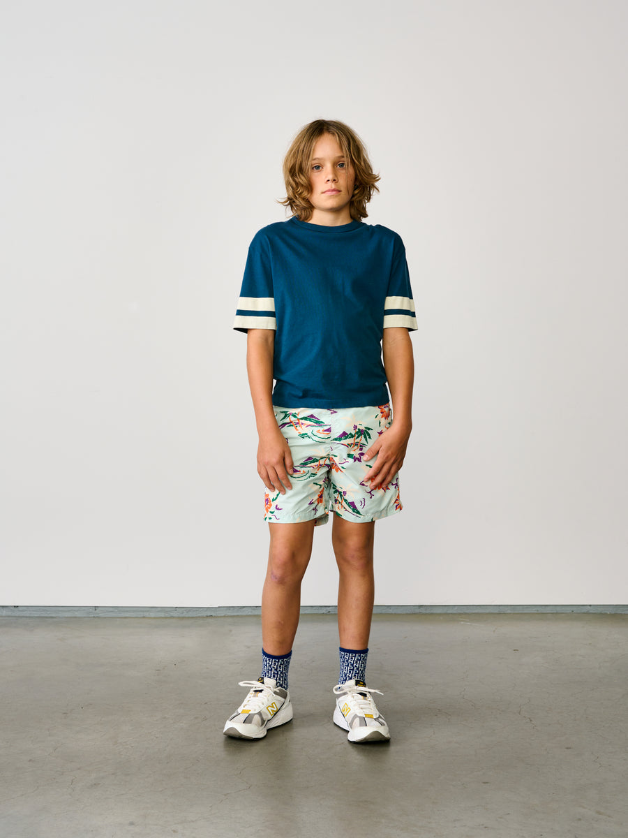 lazo swim shorts light blue print