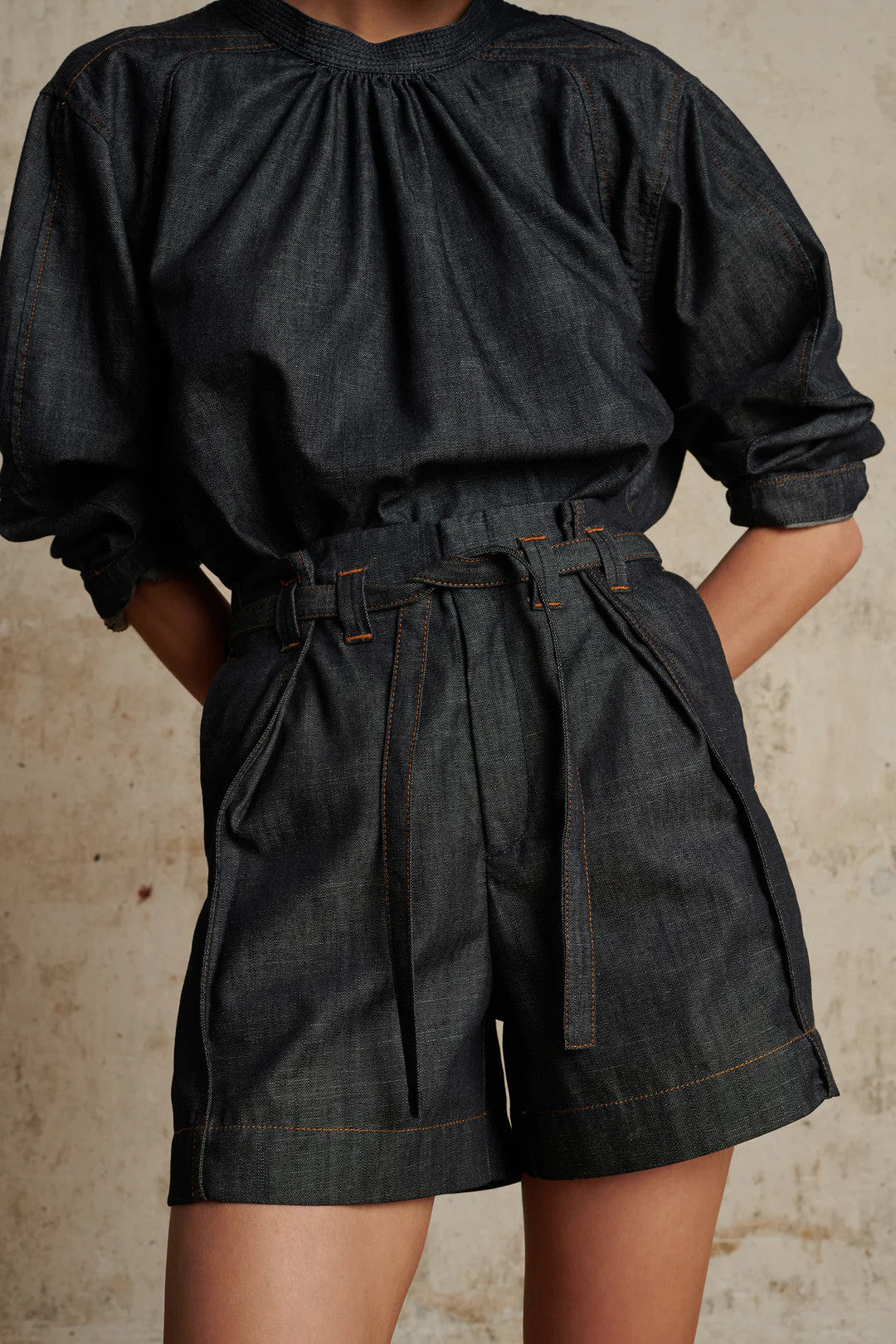 uomo chambray short