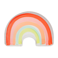 neon rainbow plates