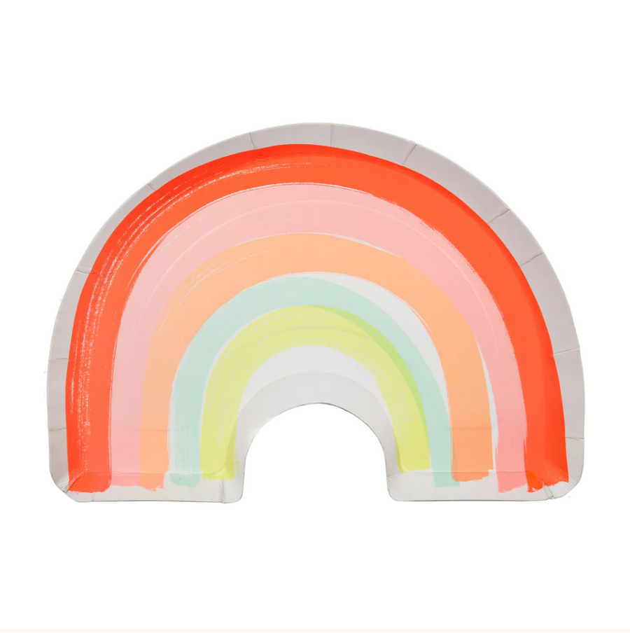 neon rainbow plates