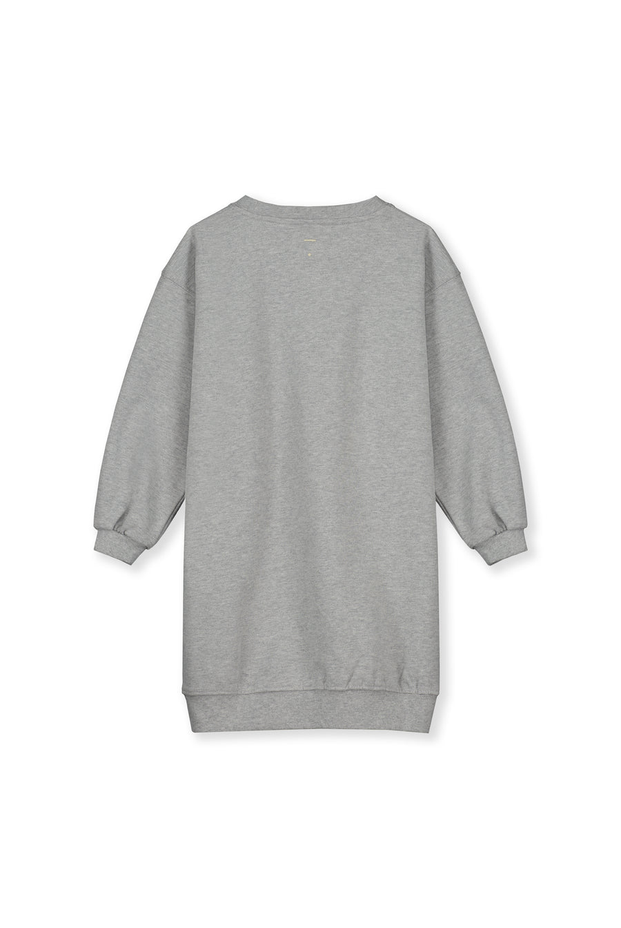 dropped shoulder dress grey melange