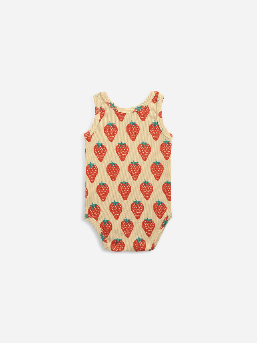 strawberry all over sleeveless bodysuit