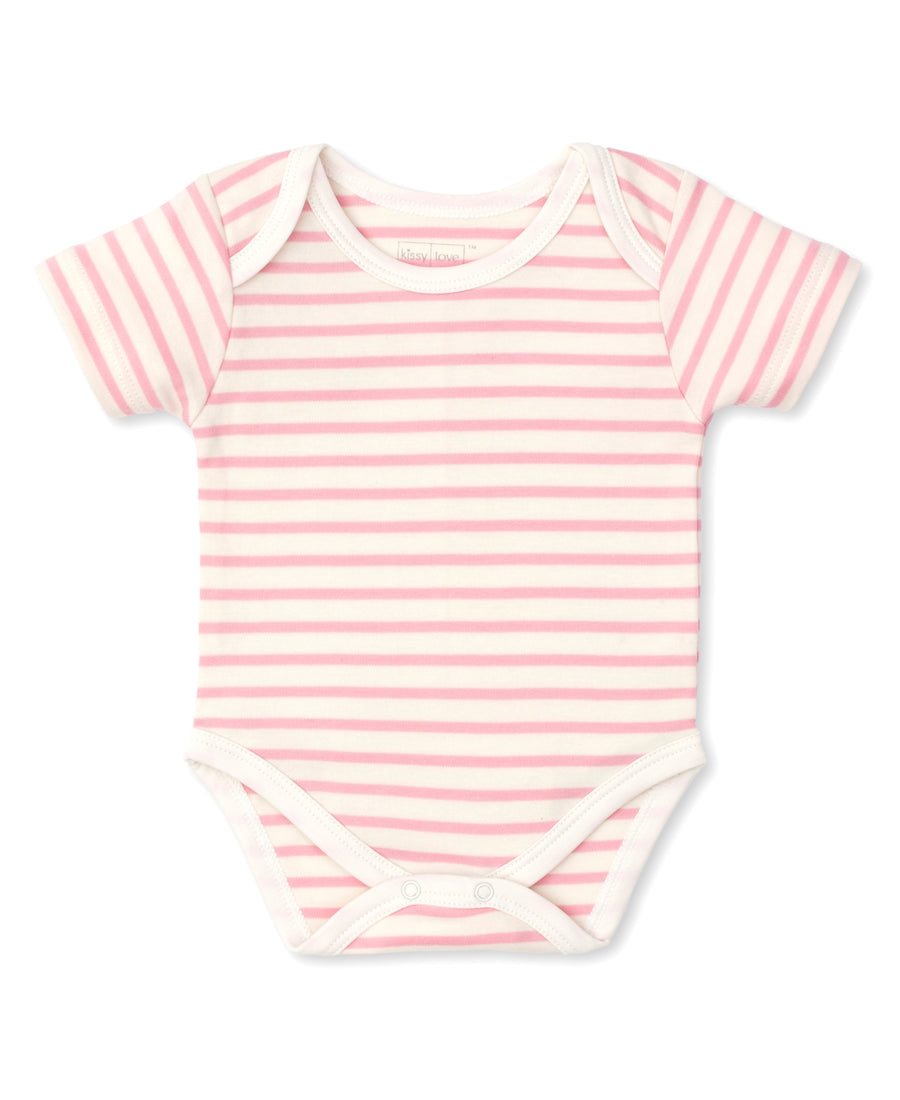 baby striped bodysuit pink