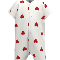 ss heart print romper