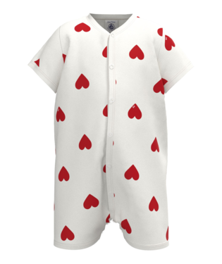 ss heart print romper