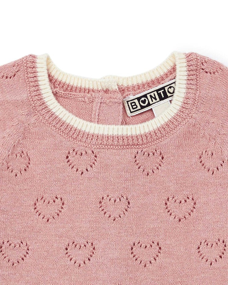 two piece cardigan set rose