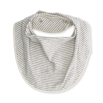 baby bib striped grey melange