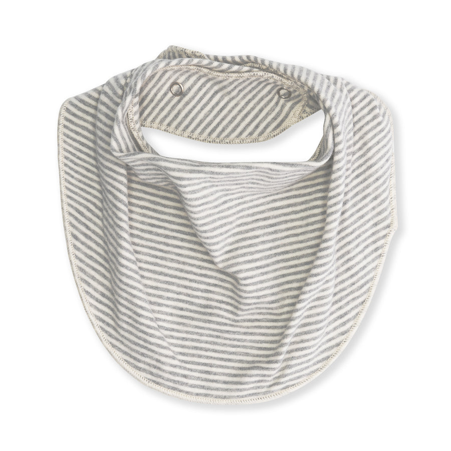 baby bib striped grey melange