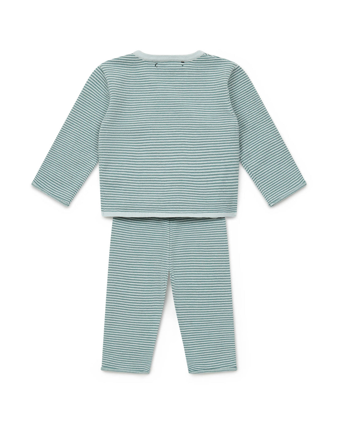baby fine striped newborn set bleu