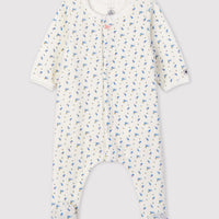 velour footie w/inner attached bodysuit