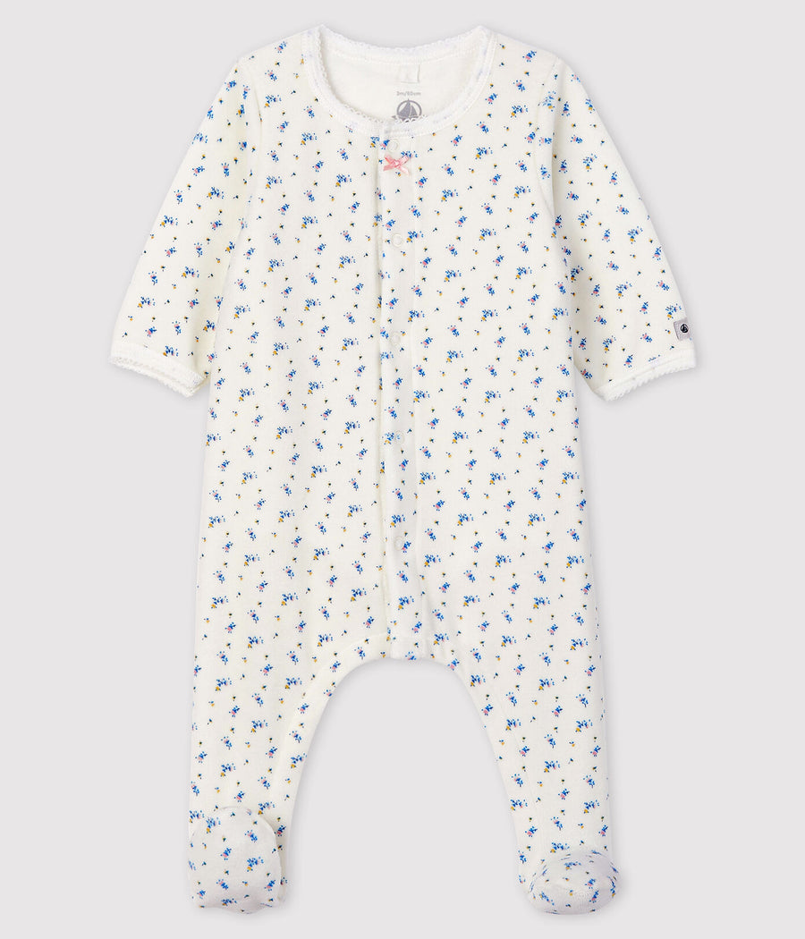 velour footie w/inner attached bodysuit