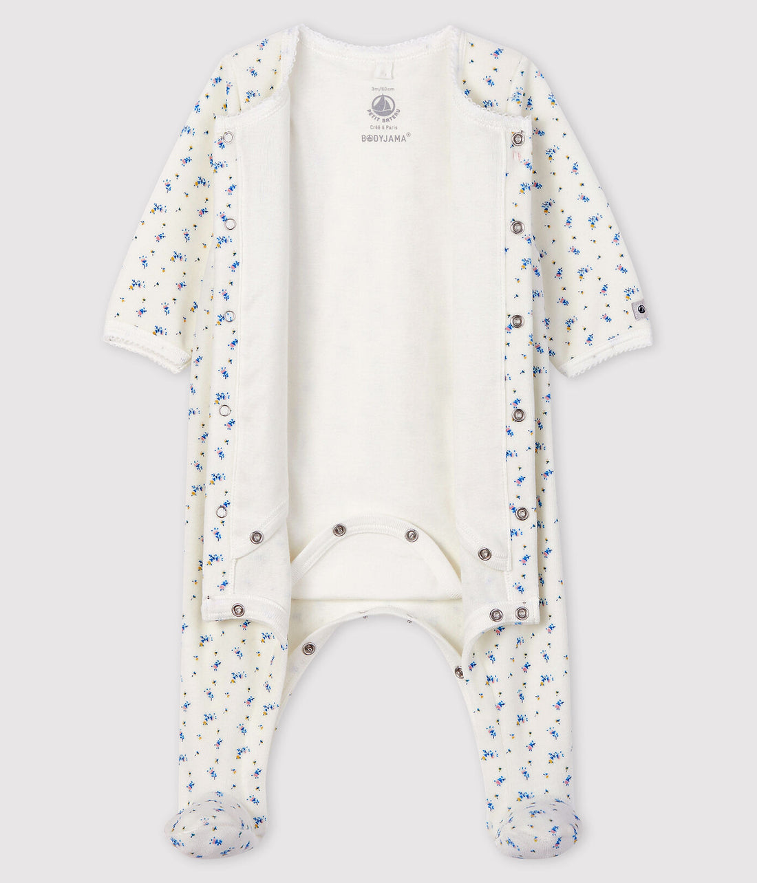 velour footie w/inner attached bodysuit