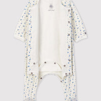 velour footie w/inner attached bodysuit