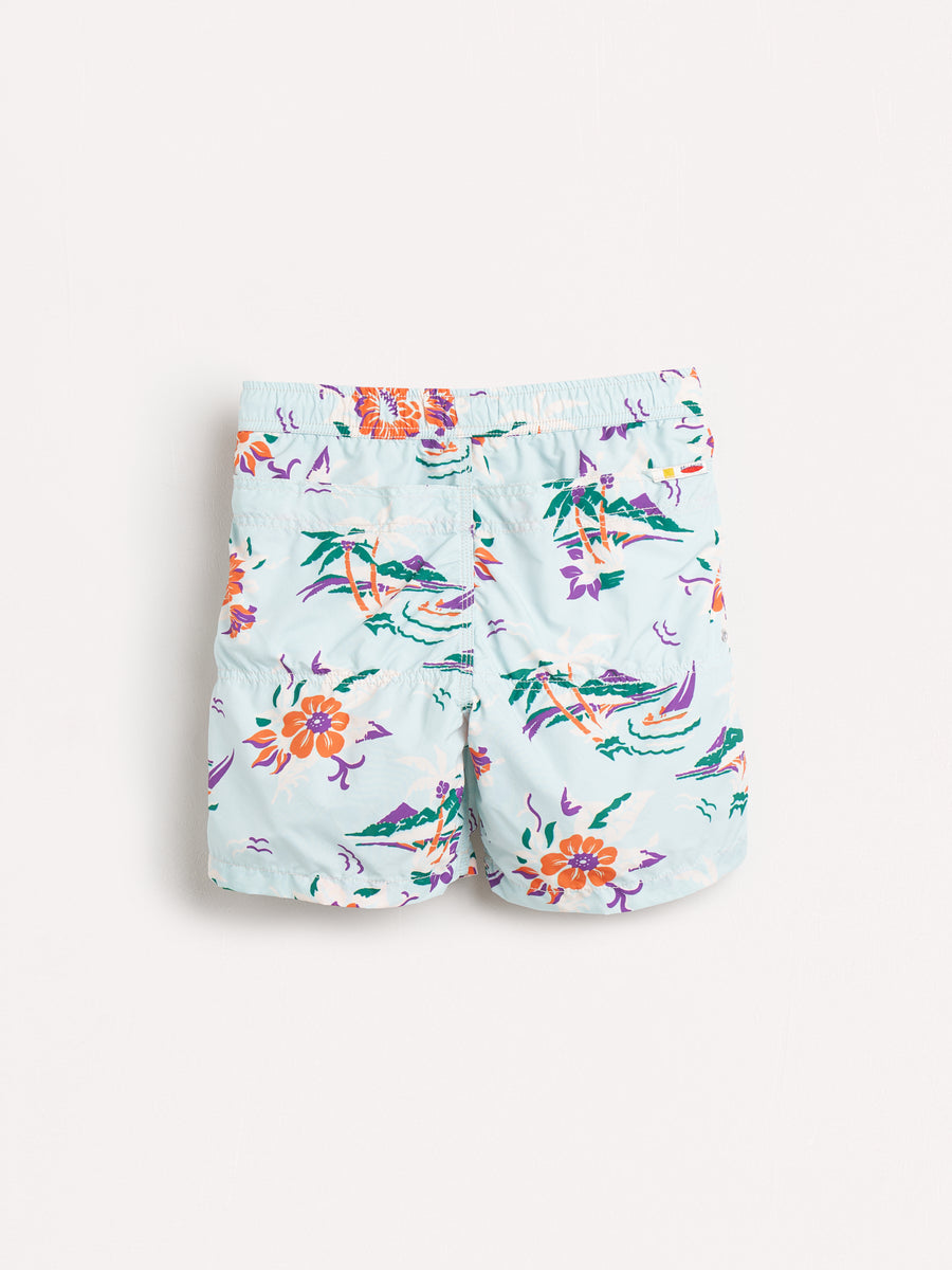 lazo swim shorts light blue print