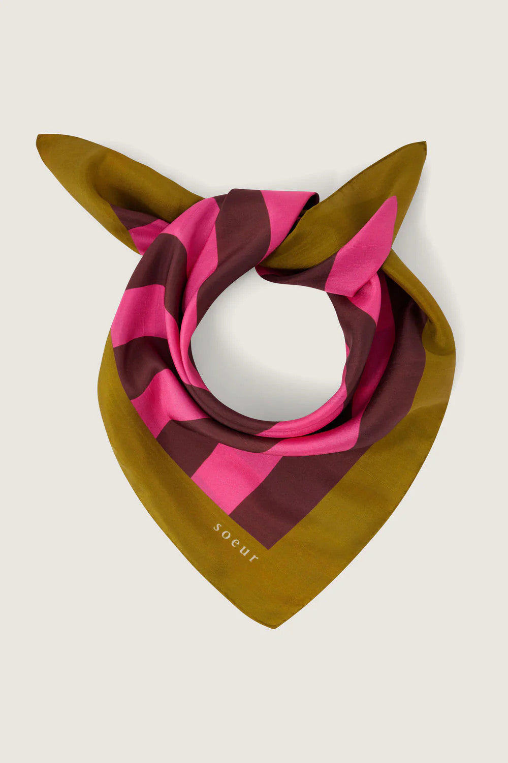 carre scarf khaki rose