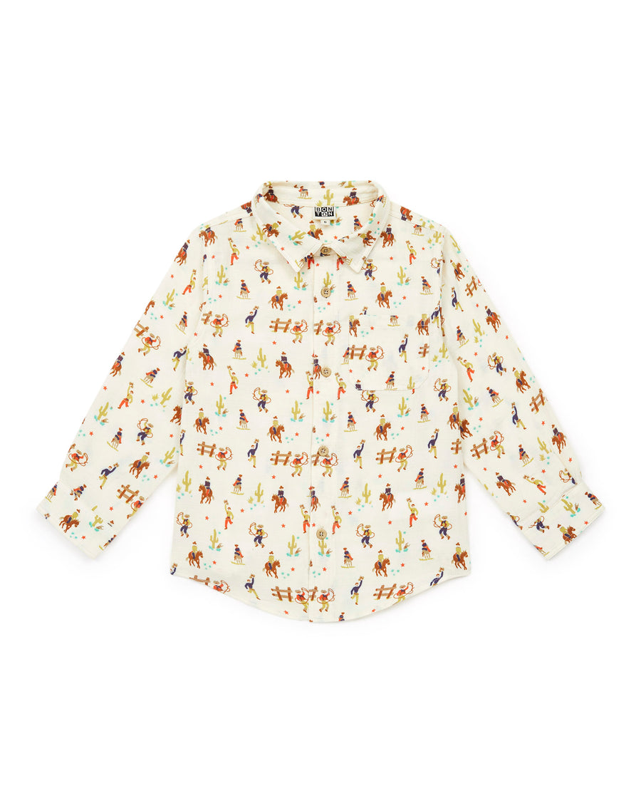 boys panama print shirt
