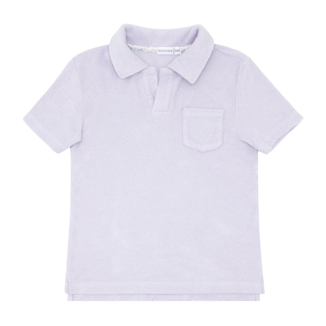 baby french terry polo shirt lavender