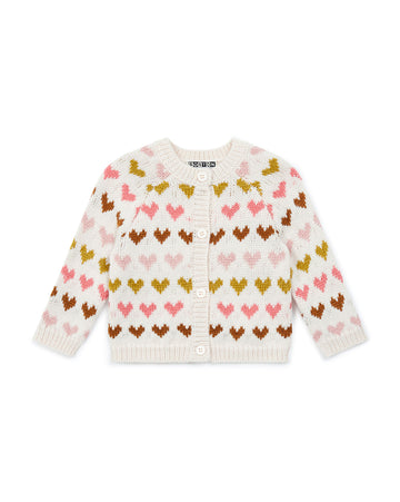 baby heart cardigan creme bonton