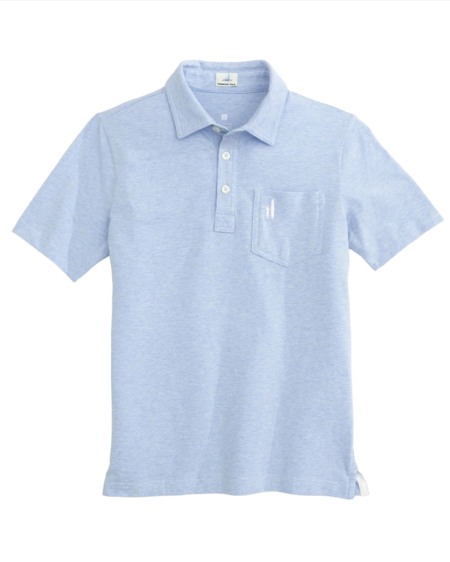heathered original polo gulf blue