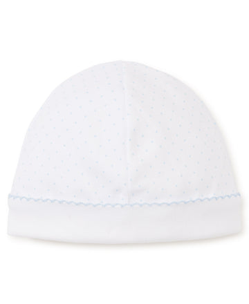 dots print hat white light blue