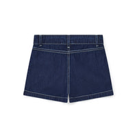 heart print denim short