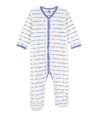 front snap logo print footie