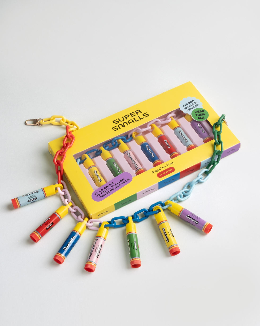 days of the week lip balm necklace