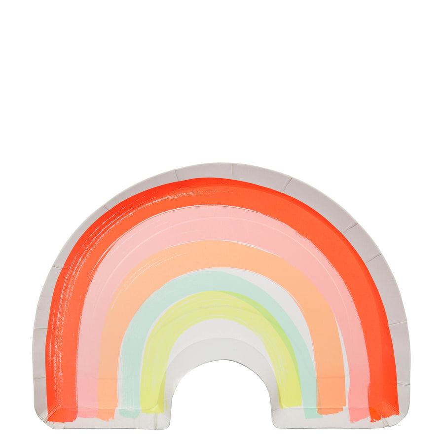 neon rainbow plates