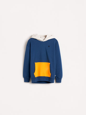 food color block sweatshirt teal