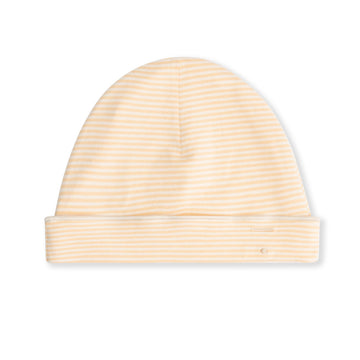 baby beanie stripe apricot cream