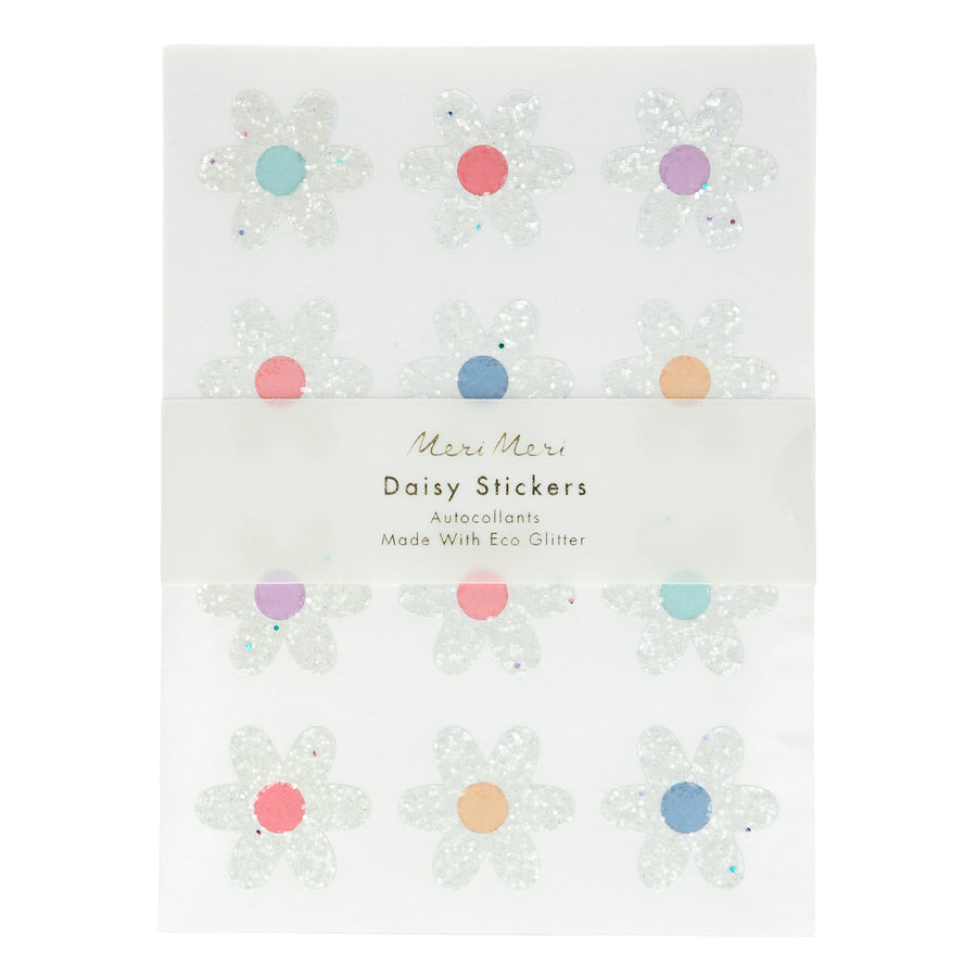 glitter daisy stickers