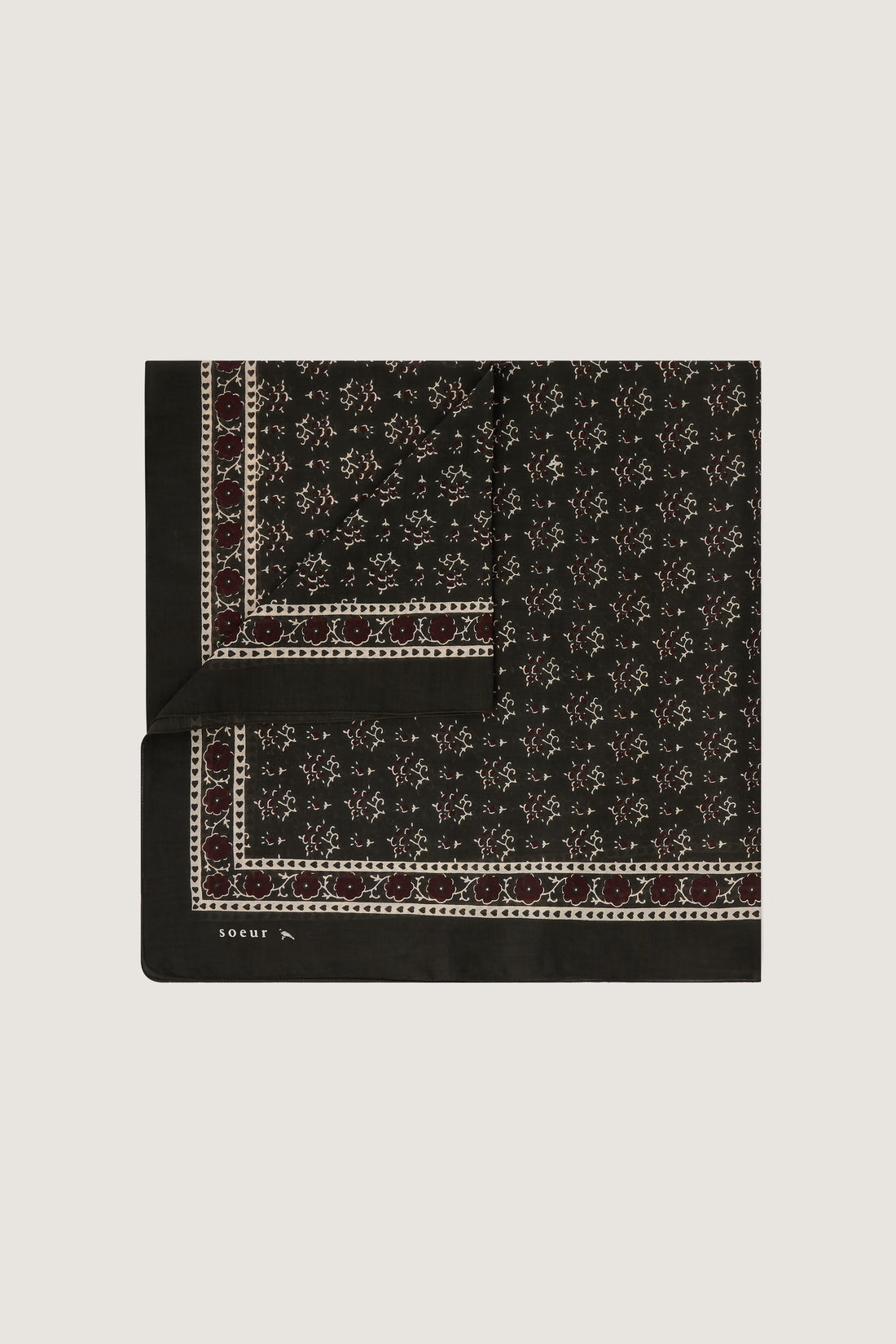 women's foulard classiq scarf ardoise noisette
