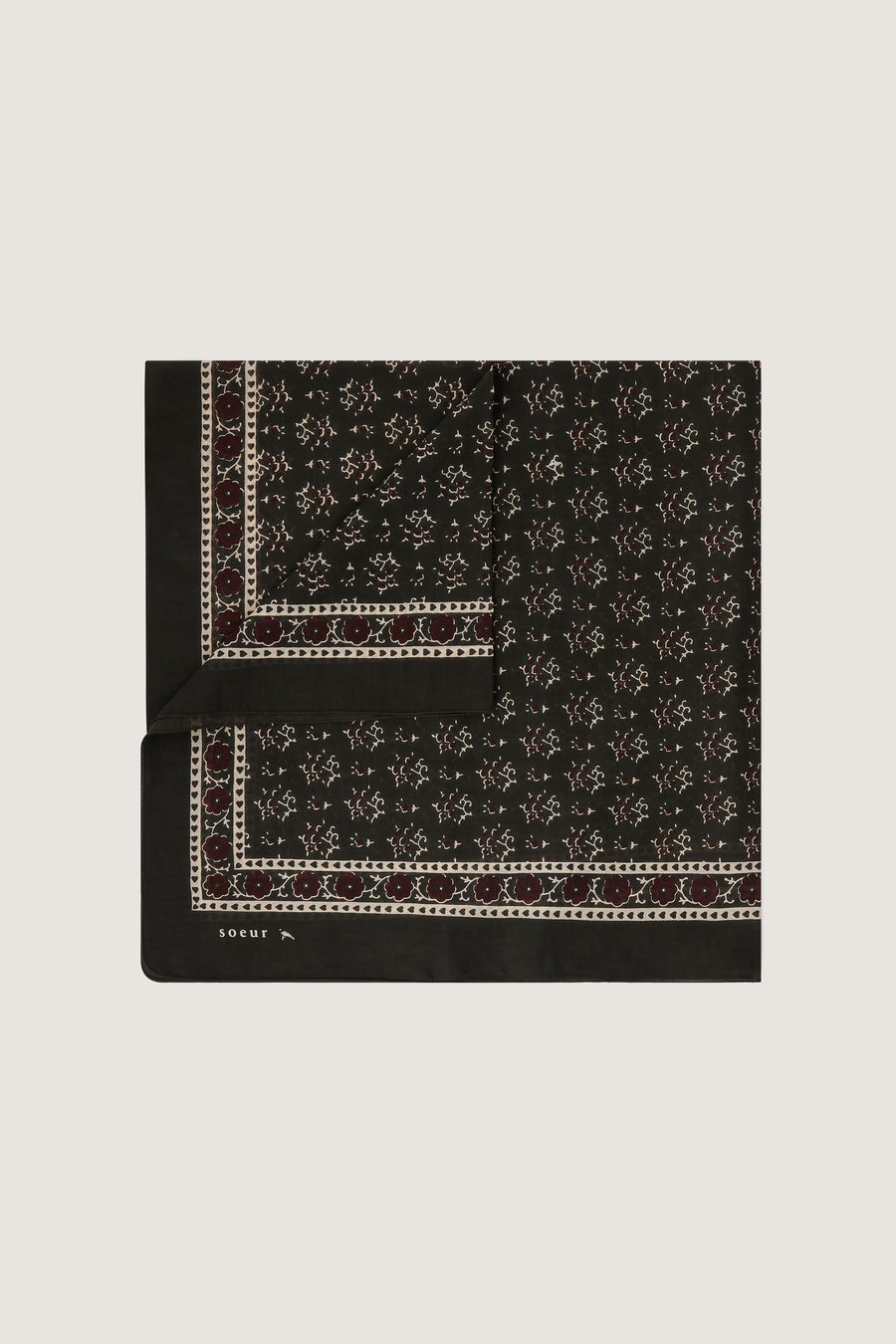 women's foulard classiq scarf ardoise noisette